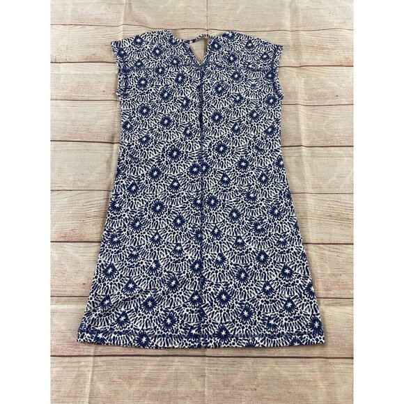 T By Talbots Women's Blue Printed A Line Soft Cotton Dress - SP - Picture 9 of 12